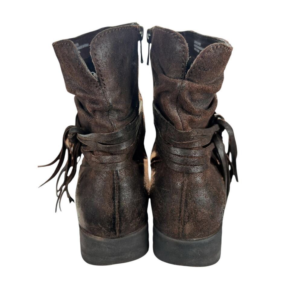Born Women’s Cross Brown Distressed Fringe Ankle Boot Size US 9 - Picture 8 of 10